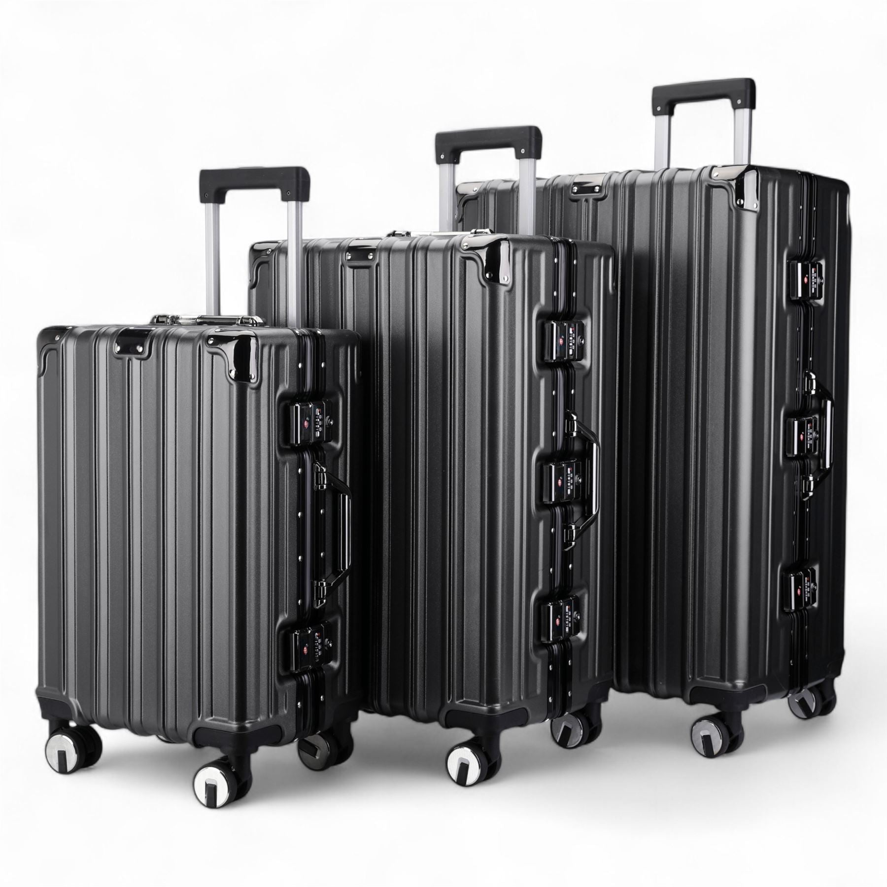 Robust Hard Shell Luggage 8 Wheel Suitcase Set