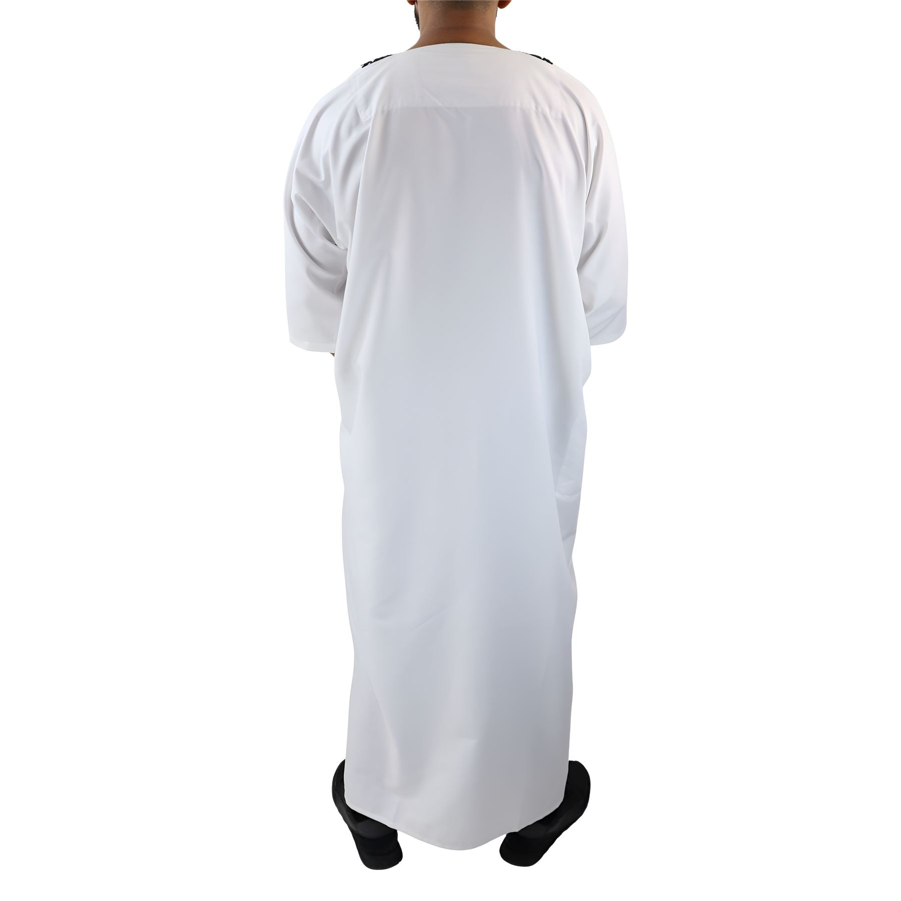 Mens Morrocan Thobe Jubba Islamic Clothing Kaftan Dubai Arabic Robe Half Short Sleeve