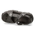 New Rock Boots BIOS120-V1 Unisex Metallic Black Vegan Leather Sandal Punk Rock - Knighthood Store