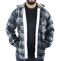 Men's Jumper Thermal Fleece Fur Lined Lumberjack Removable Hooded Buttoned Check Winter Shirt - Knighthood Store