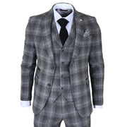 TP-30 - Men's Grey Tweed Check 3 Piece Suit