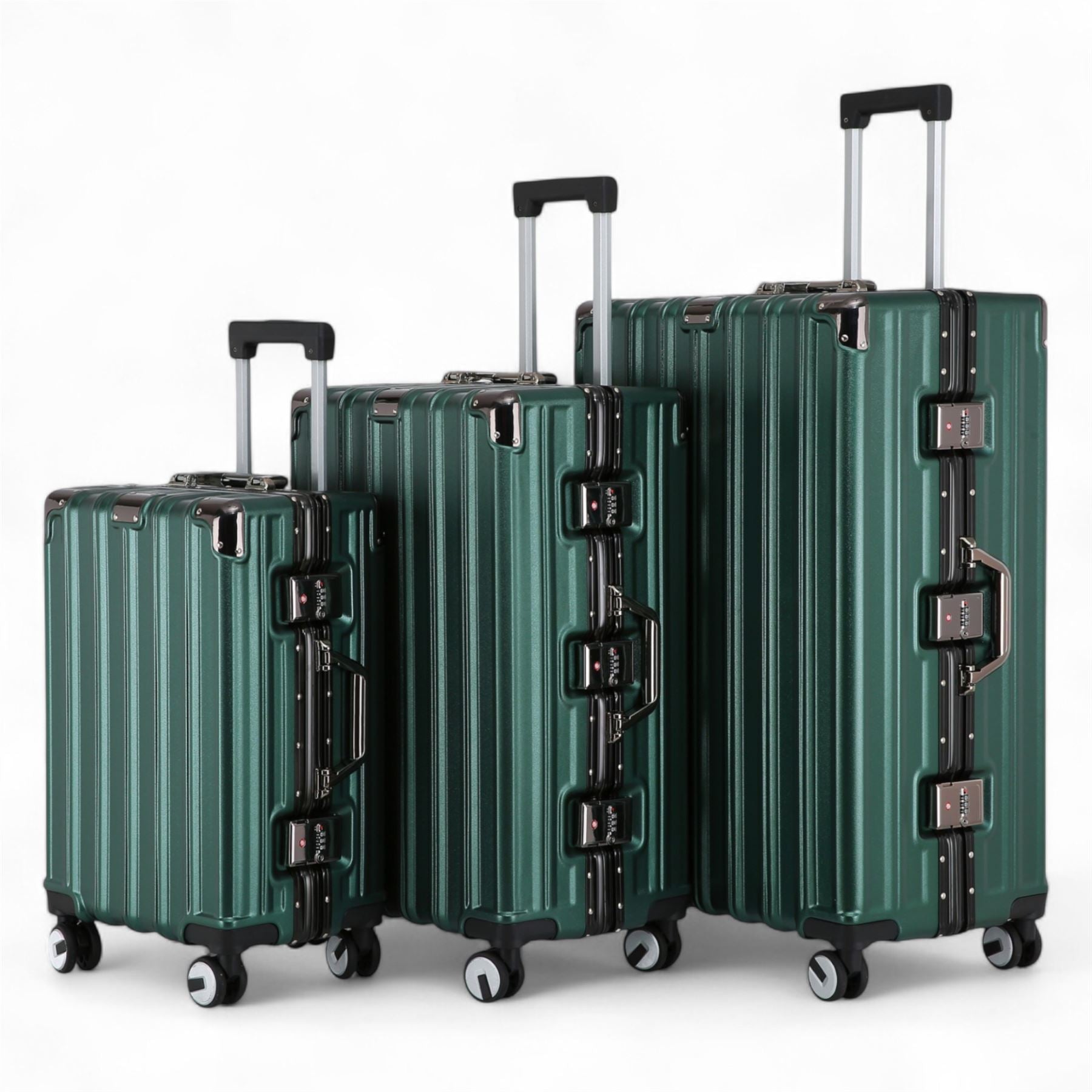 Robust Hard Shell Luggage 8 Wheel Suitcase Set