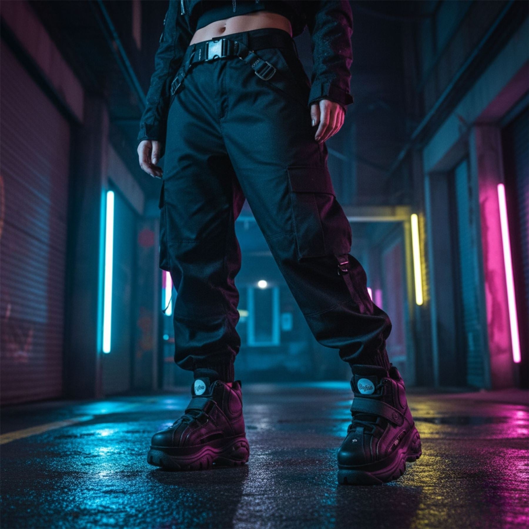 1348-14 2.0 - Women’s Black Calf Leather High Platform Boots