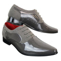 Mens Patent Shiny Suede Leather Shoes Smart Formal Laced Italian Designer - Knighthood Store