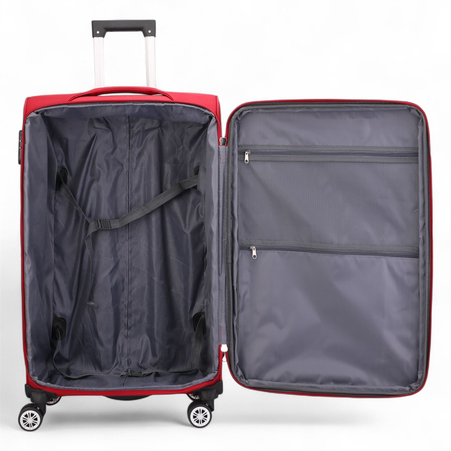 Lightweight Expandable Luggage Softshell 8 Weel Suitcase Set