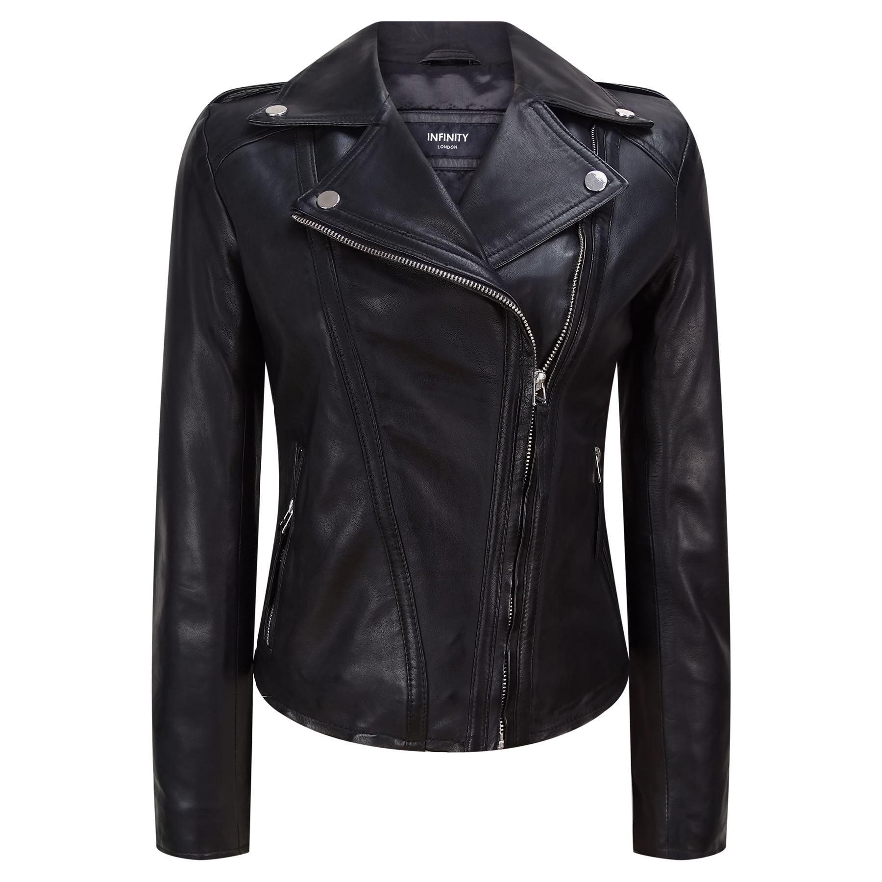 Ladies Leather Jacket Classic Biker Style Black REAL Leather Womens Jacket - Knighthood Store