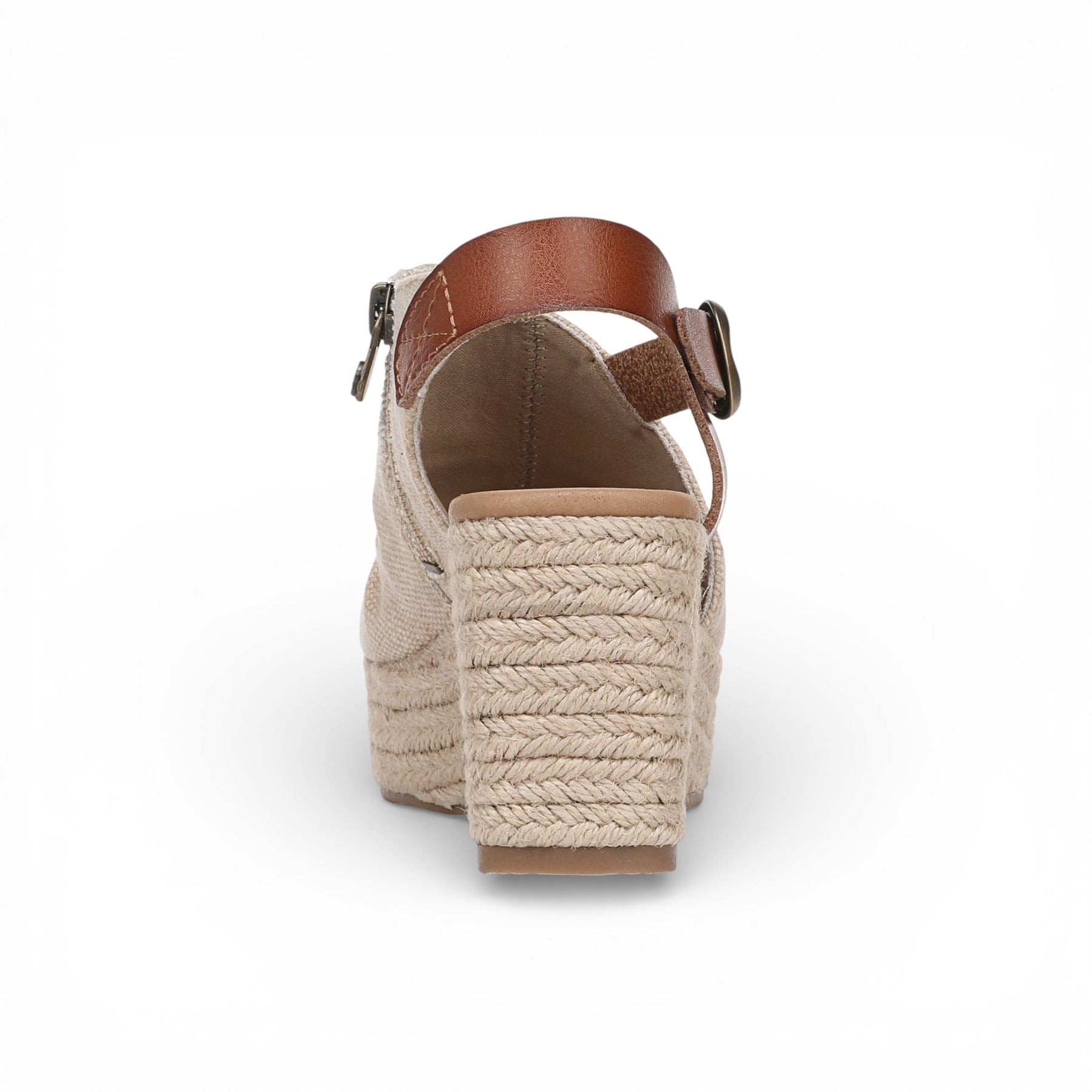 Amira - Women's Brown Beige Wedge Slingbacks Heel Sandals
