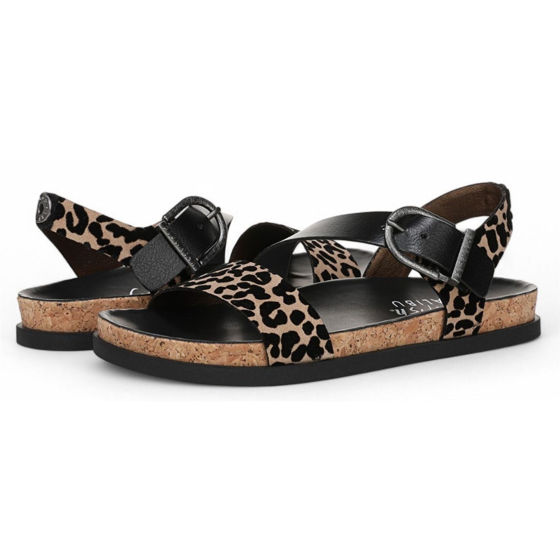 Lance - Women's Leopard Brown Footbed Flat Sandals