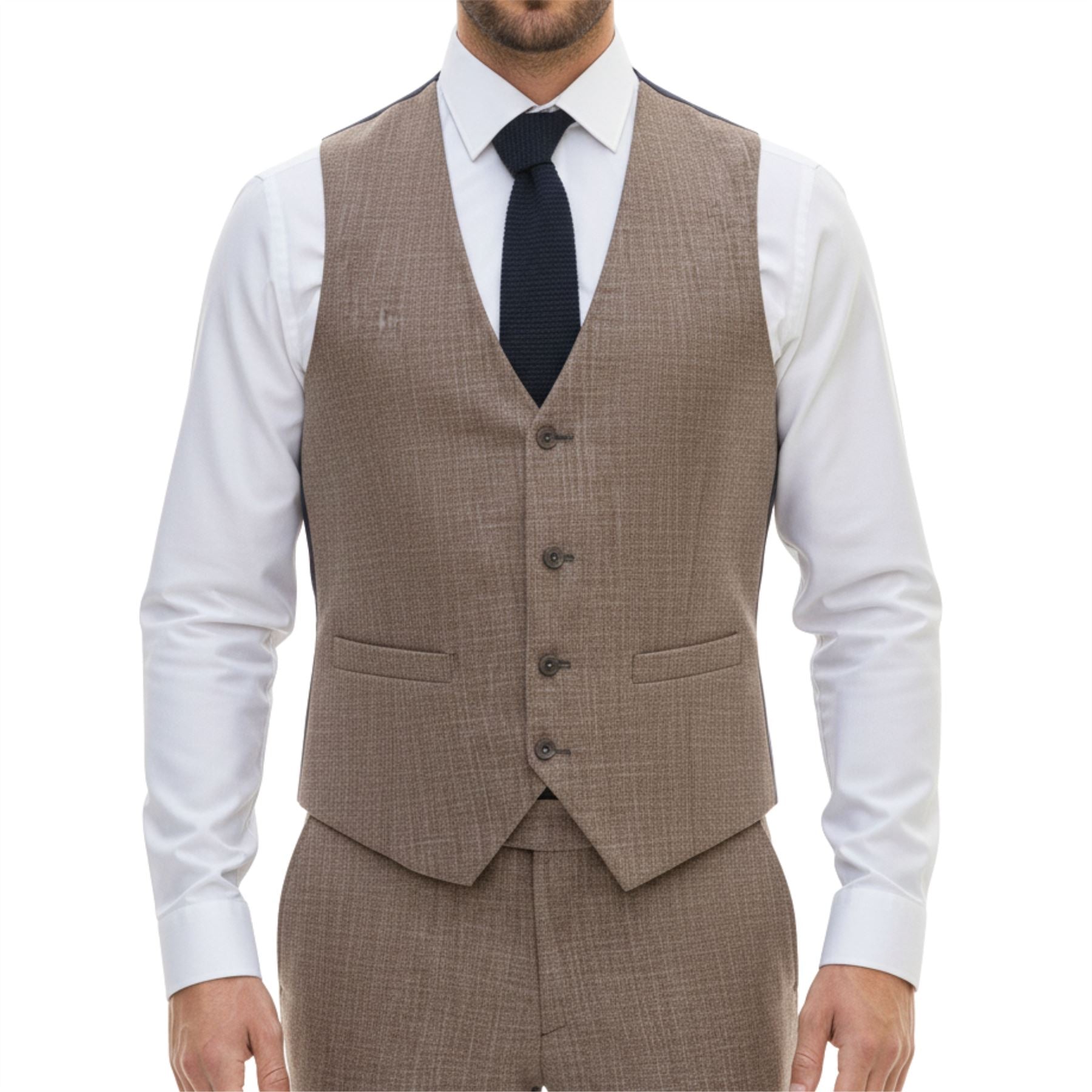 IM33 - Men's 3 Piece Brown Tailored Fit Suit