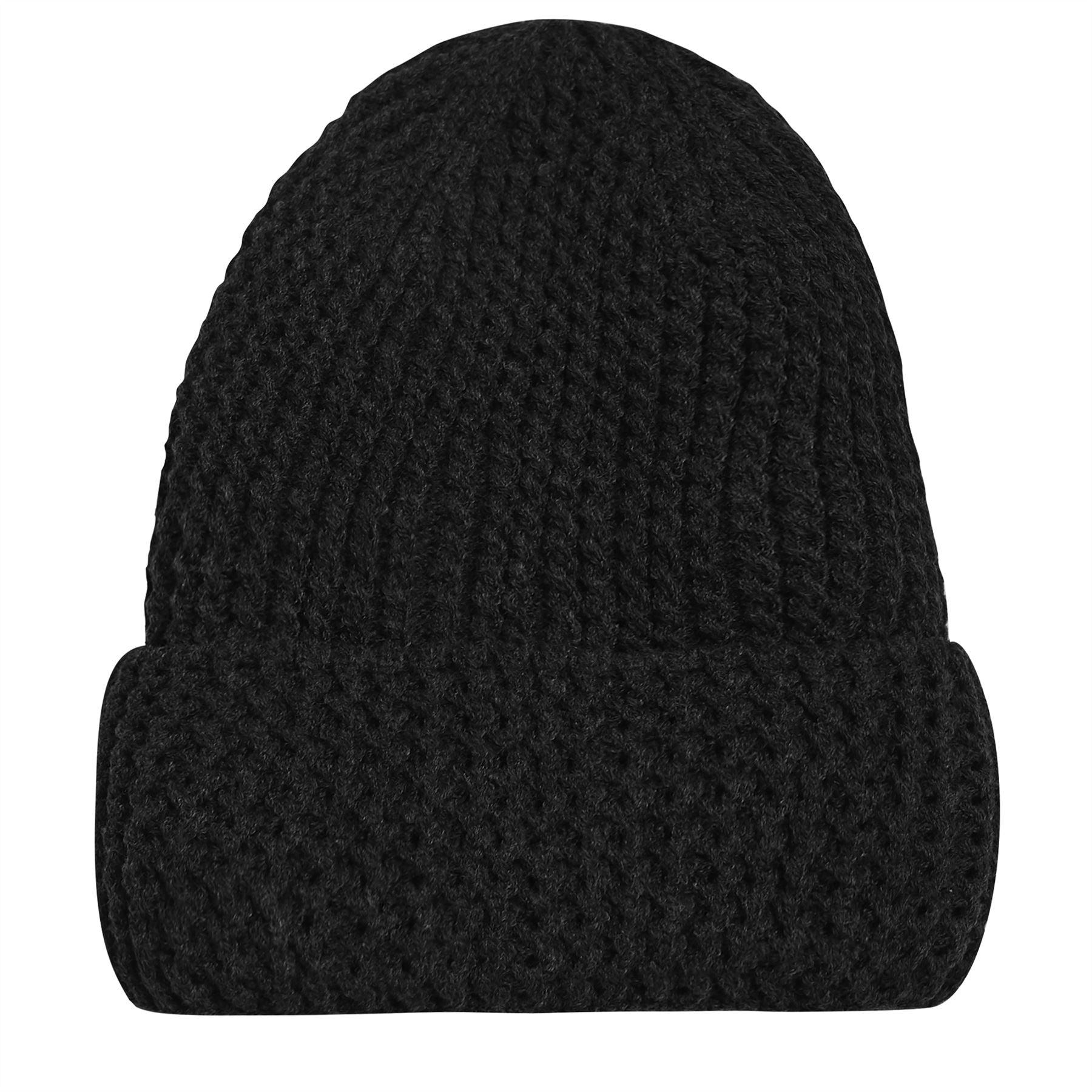 Mens Boys Ladies Unisex Wooly Knitted Beanie Ski Hat Warm Winter Turn Up Chunky - Knighthood Store