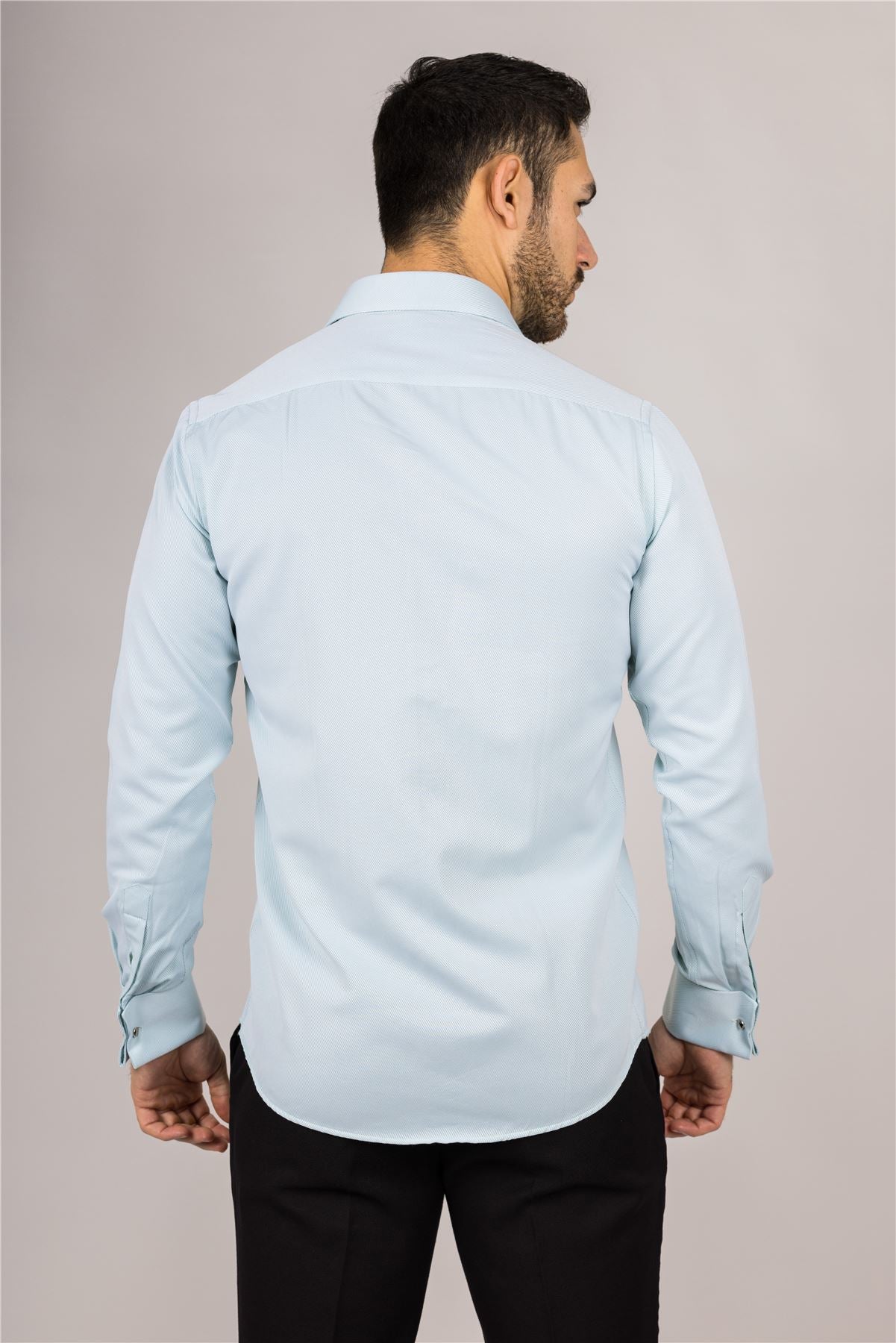 Men's Olive Green Long Sleeve Regular Fit Double Cuff Twill Oxford Shirt