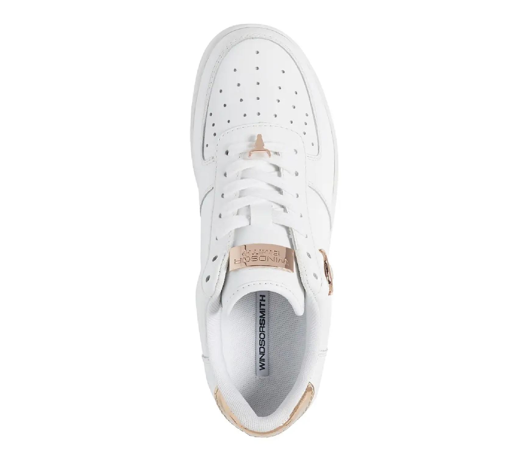 Rich - Women's White Low Top Leather Sneakers