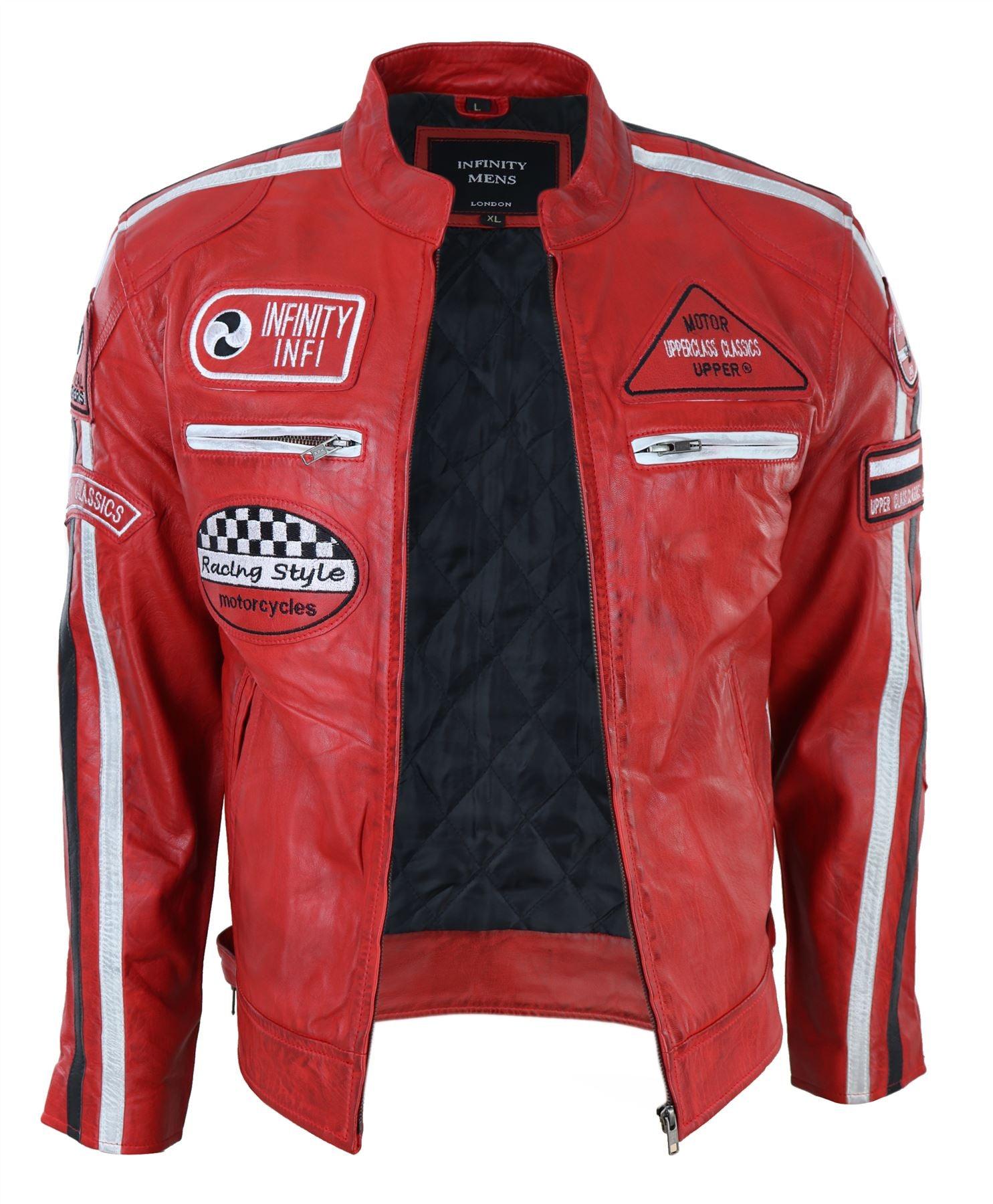 Men's Zipped Biker Leather Jacket | Infinity - Knighthood Store