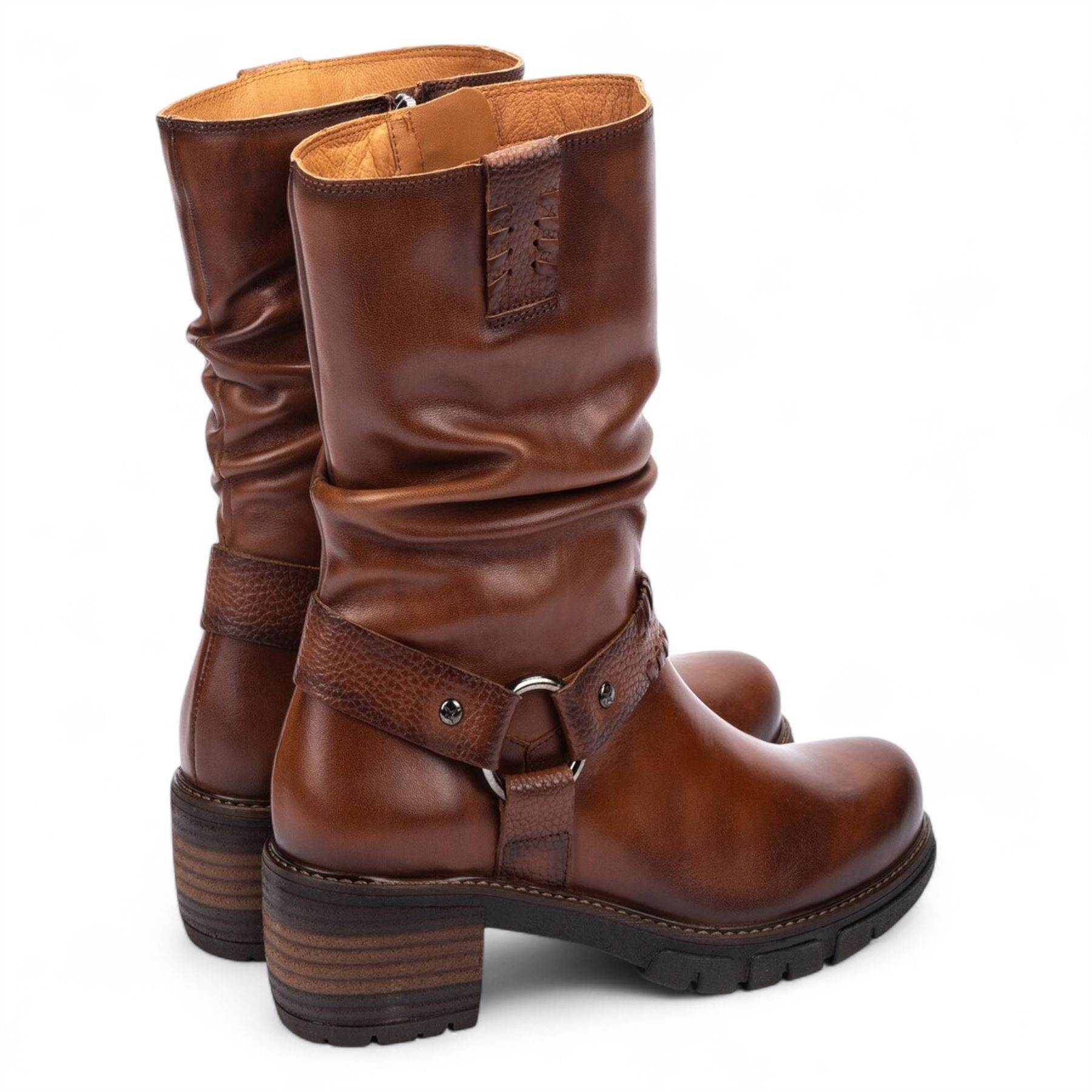 San Sebastian - Women's Brown Mid-Calf Tall Ankle Boots