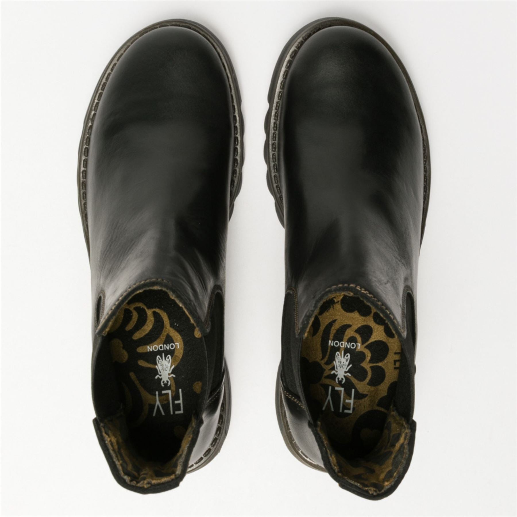 SALV195 - Women's Wedge Heel Leather Chelsea Ankle Boots