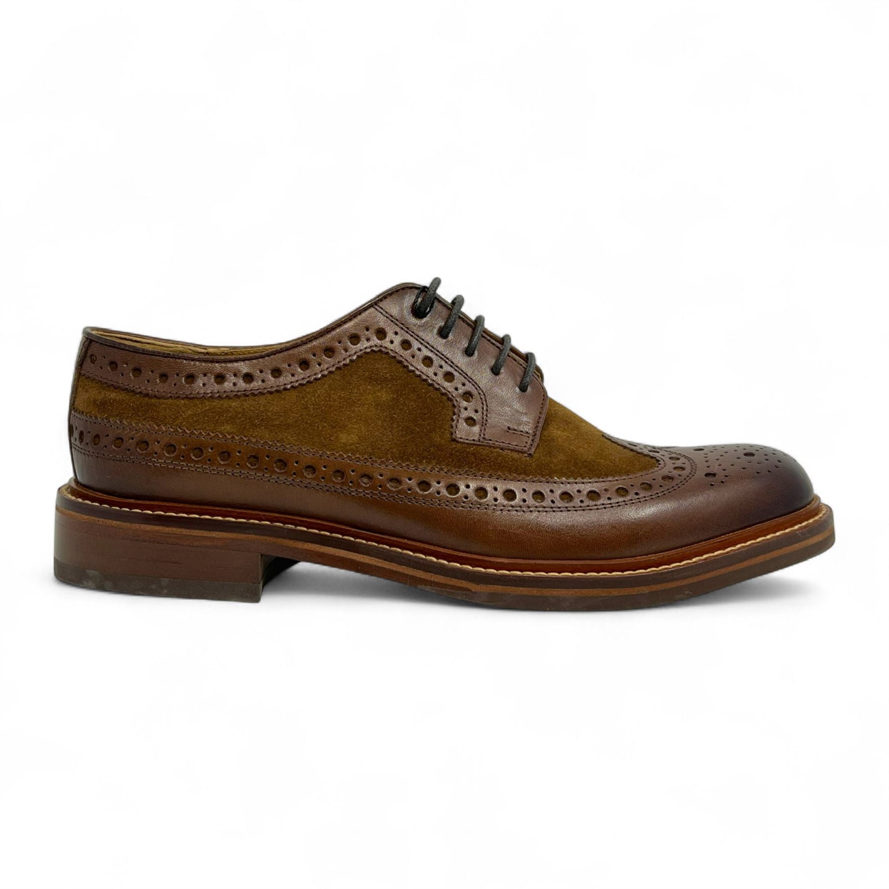 Men's Brown Suede Leather Brogues Oxford Formal Shoes