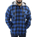 Men's Jumper Thermal Fleece Fur Lined Lumberjack Removable Hooded Buttoned Check Winter Shirt - Knighthood Store