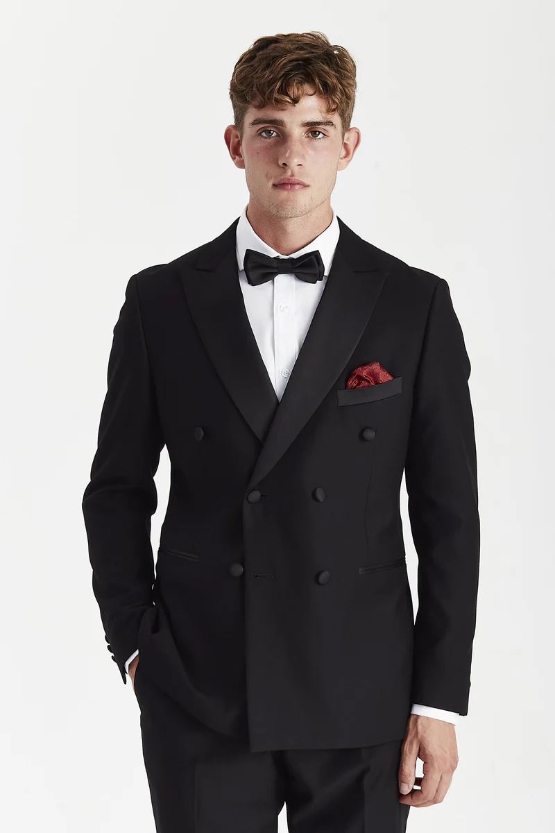 Harry - Men's Black 2 Piece Double Breasted Tuxedo Suit