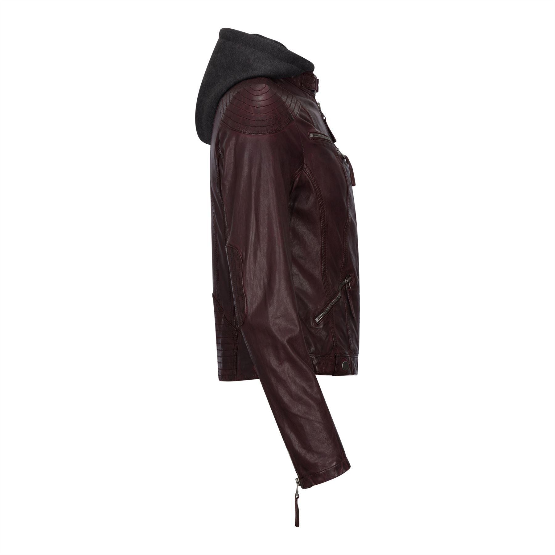 Women's Leather Jacket Hooded Biker Motorcycle Coat - Knighthood Store