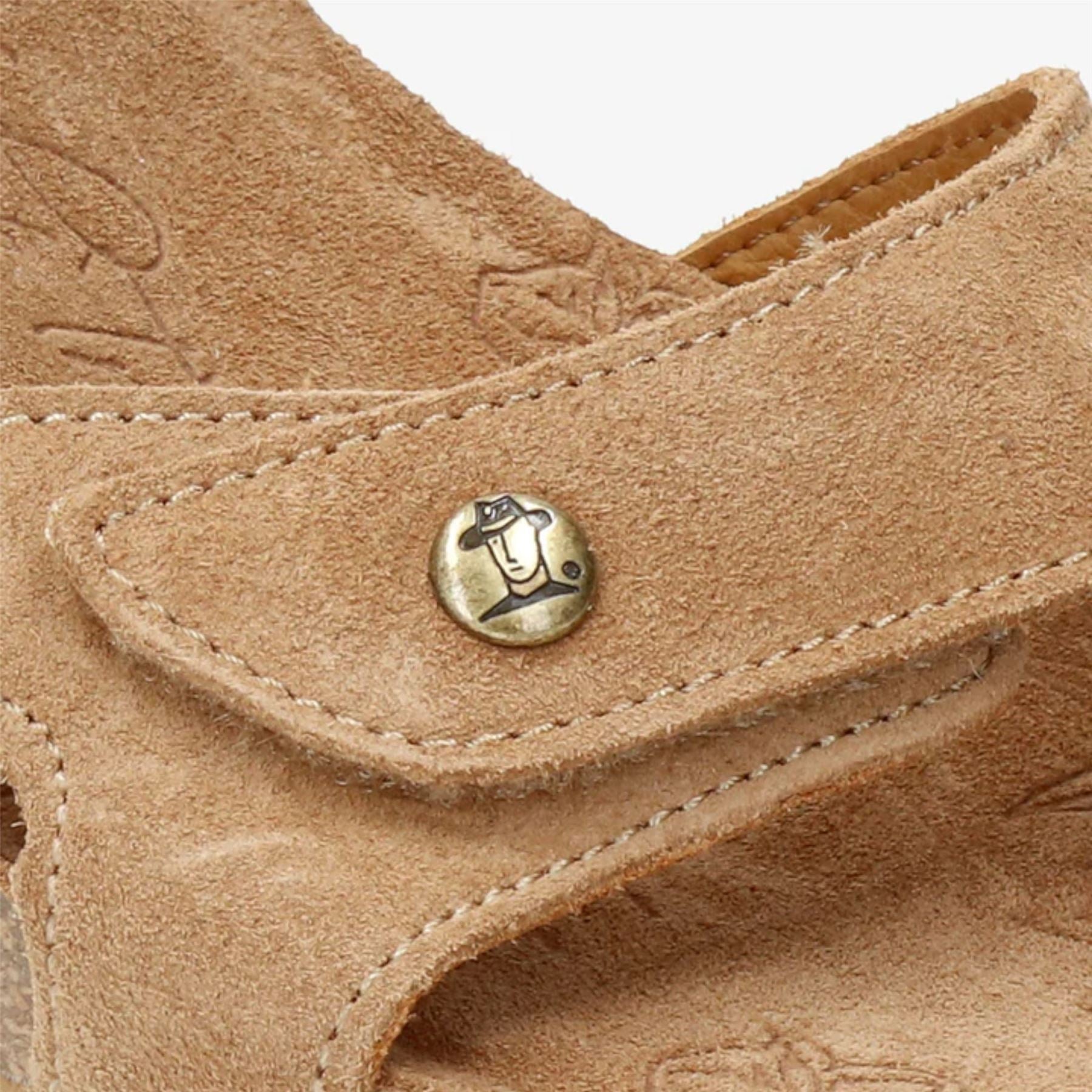 Julia B74 - Women's Wedge Bark Brown Suede Leather Sandals