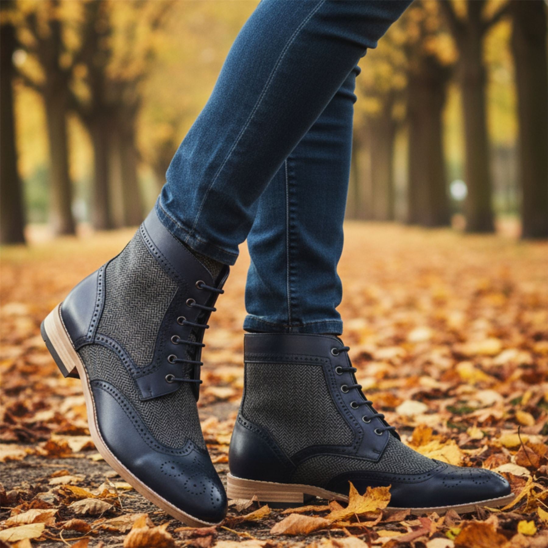 Men’s Wingtip Brogue Ankle Boots