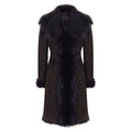 Brown Luxury 3/4 Length Ladies Suede Real Toscana Sheepskin Coat Tailored Fit - Knighthood Store