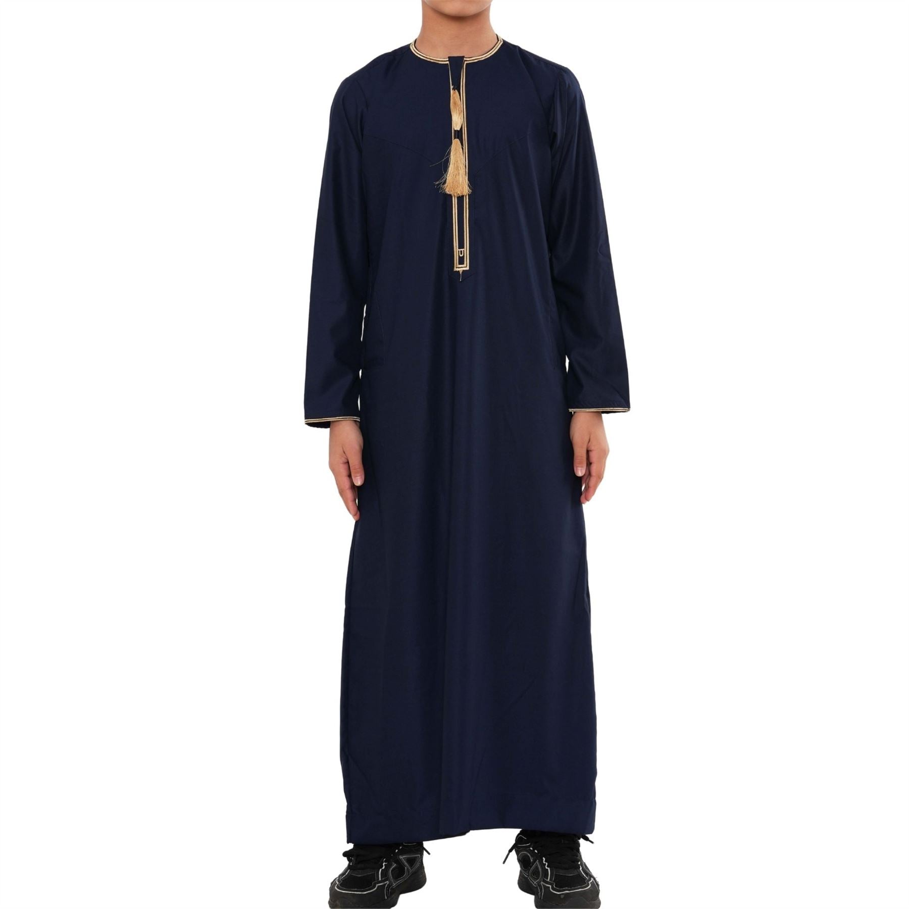 TT-003 - Boy's Emirati Omani Gold Tassel Embroidery Thobe