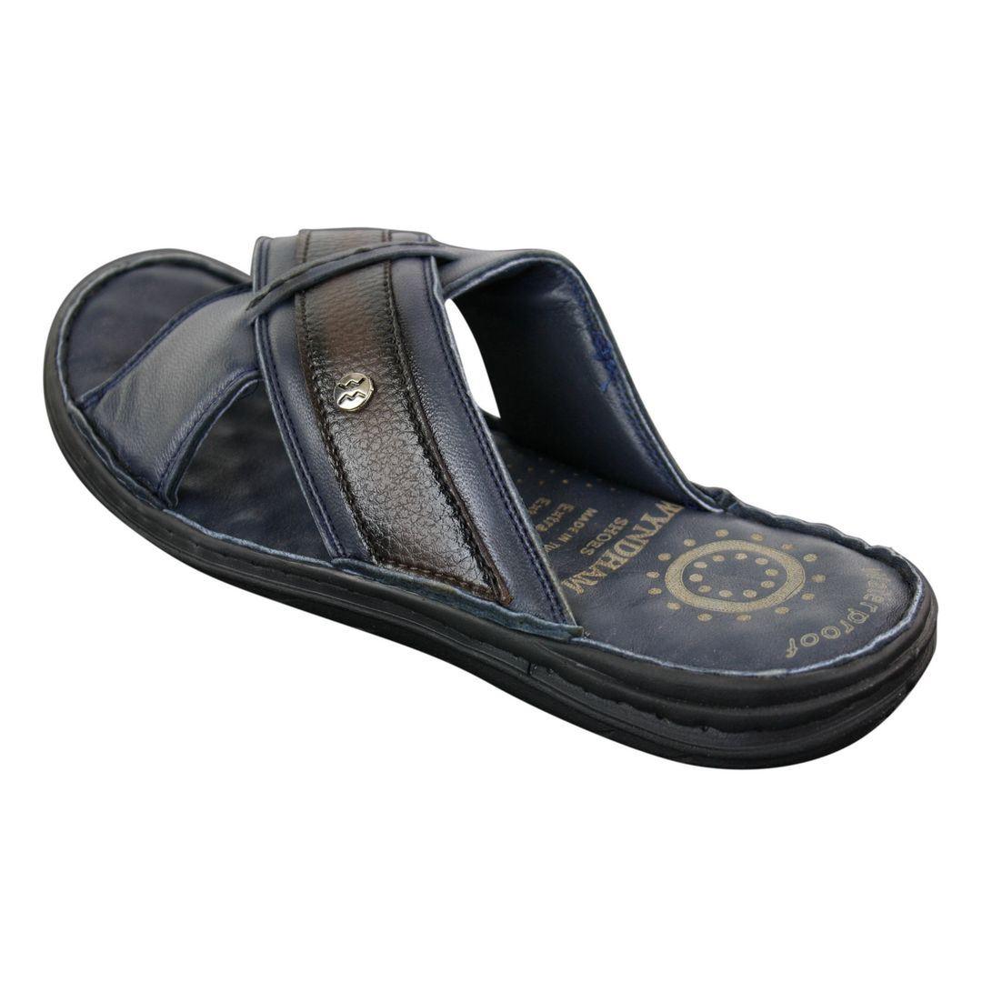 Mens Pure Real Leather Flip Flops Slip On Slippers Premium Comfort Waterproof Sandals - Knighthood Store