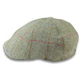 Men's Duckbill Cap Wool Blend Tweed Herringbone Green Check Gatsby Peaked Ivy 6 Panel Hat - Knighthood Store