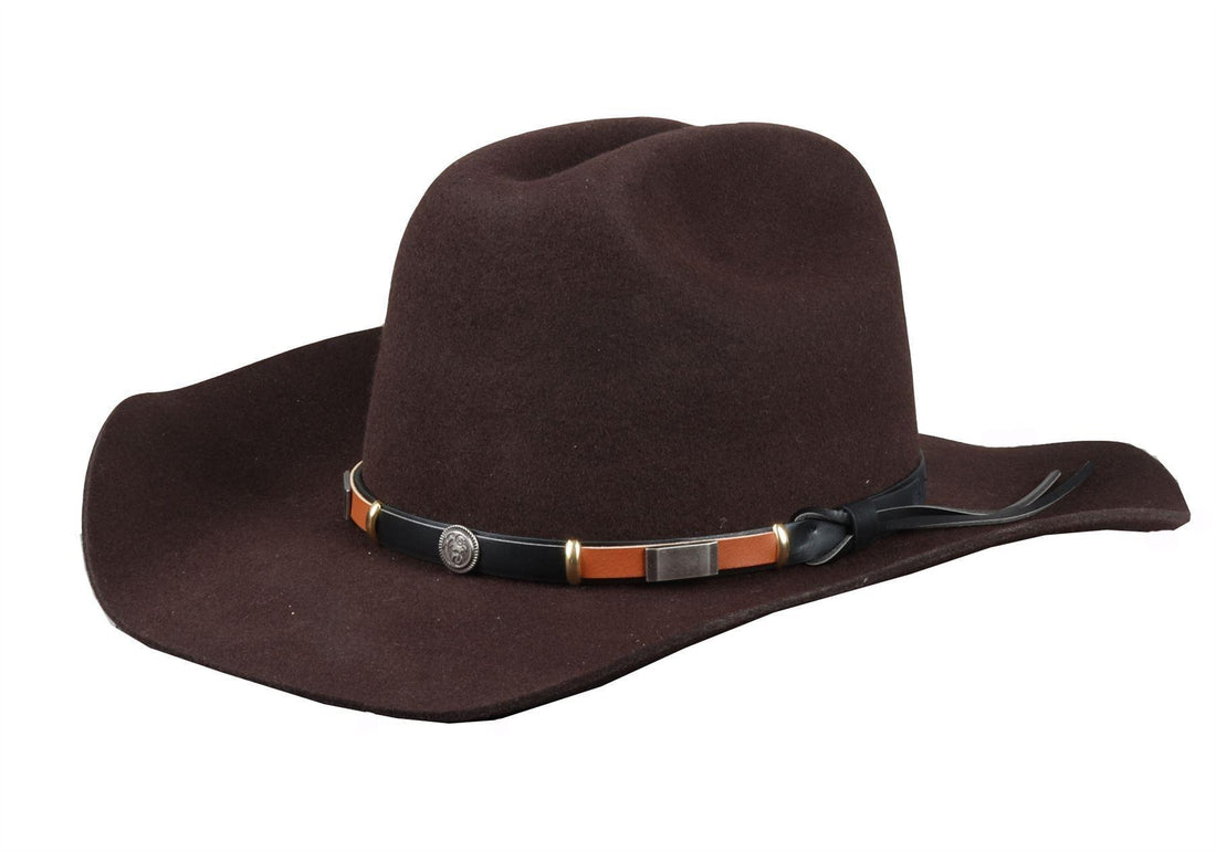 Men's Cowboy Hat 100% Wool Felt Wide Brim Fedora Western Cap - Knighthood Store