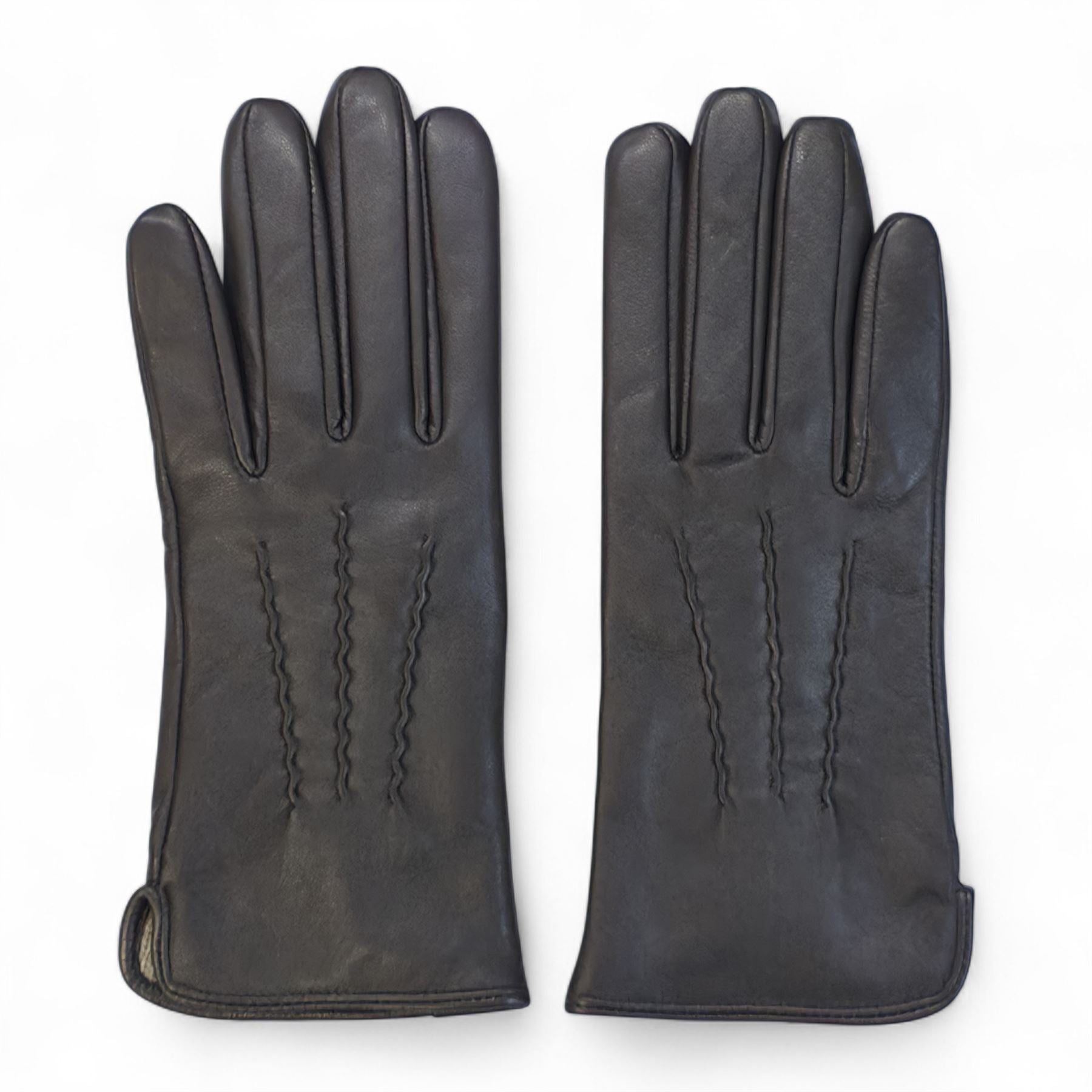 Women’s Genuine Leather Wool Lined Touchscreen Gloves