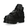 New Rock Boots Punk WALL285-S3 Unisex Metallic Black Leather Platform Gothic Shoes - Knighthood Store