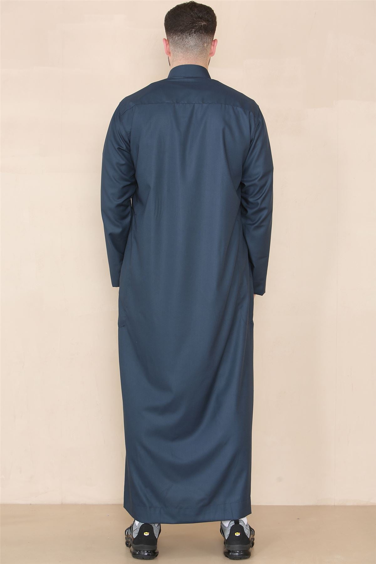 Mens Thobe Jubba Nehru Stand Collar Islamic Clothing Muslim Kaftan Eid Robe Saudi Slim Regular Fit