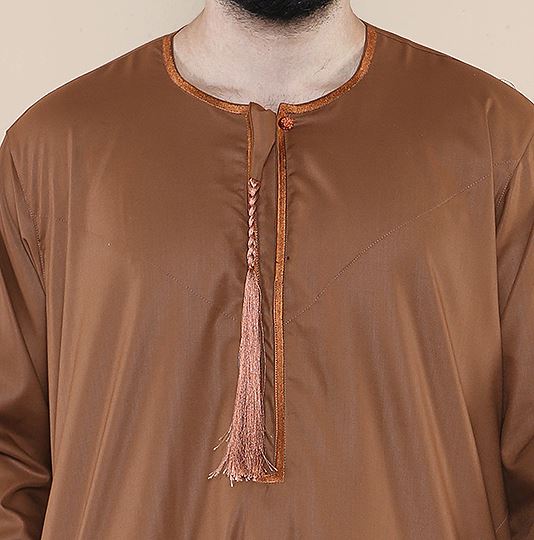 Mens Thobe Jubba Islamic Clothing Muslim Kaftan Emirati Omani Robe Arab Tassel
