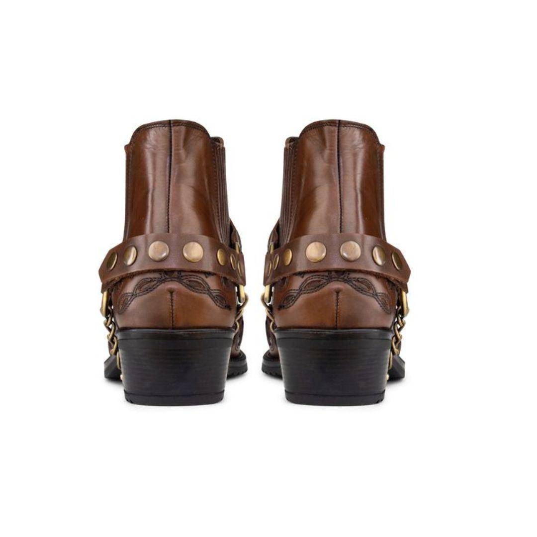 Mens Real Leather Crocodile Cowboy Ankle Boots Chain Western Cuban Heel Dancing - Knighthood Store