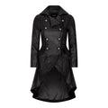 Women's Leather Jacket Tail Coat Gothic Double Breasted Trench Coat - Knighthood Store