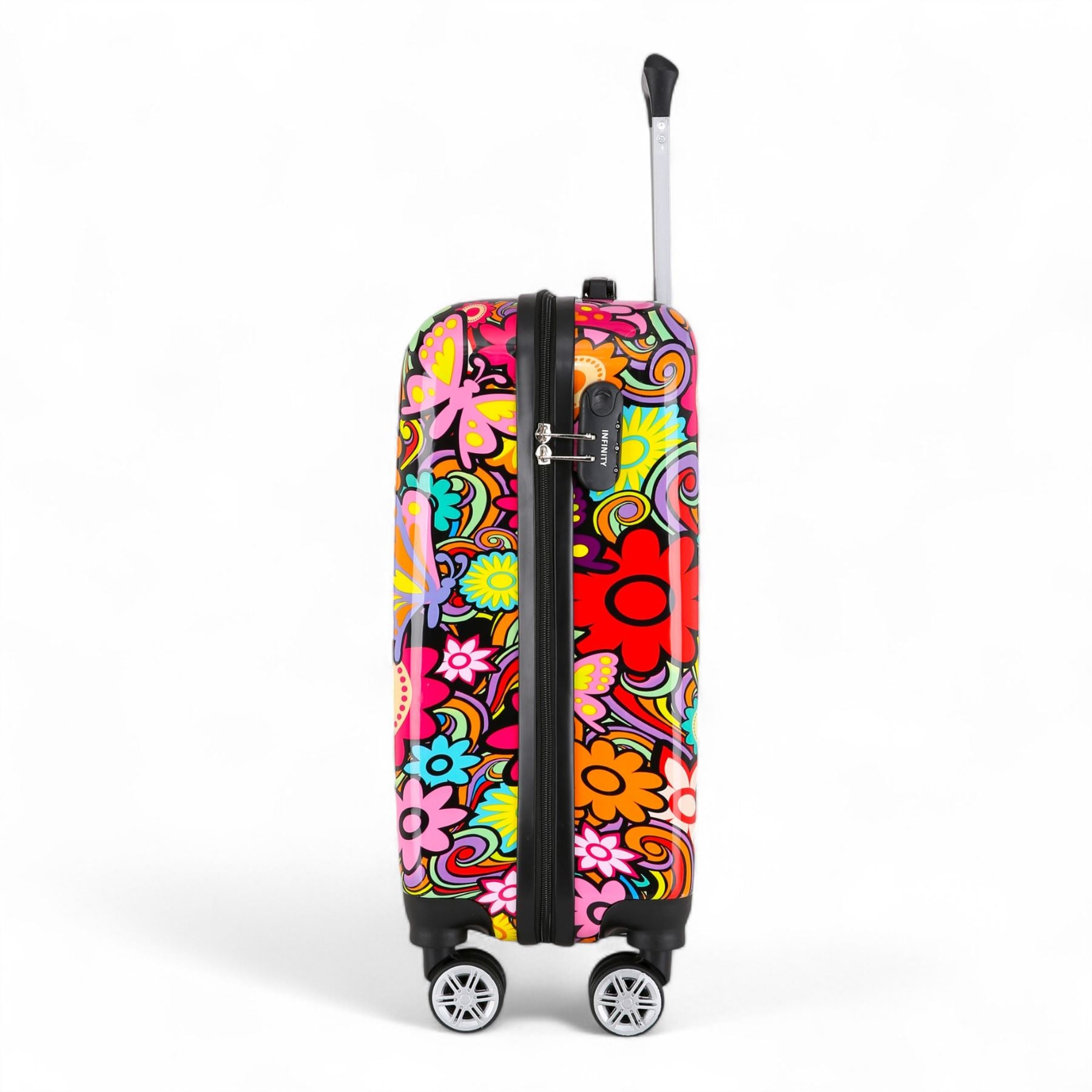 Hard Shell Suitcase Flower Heart Printed Luggage Travel Bag