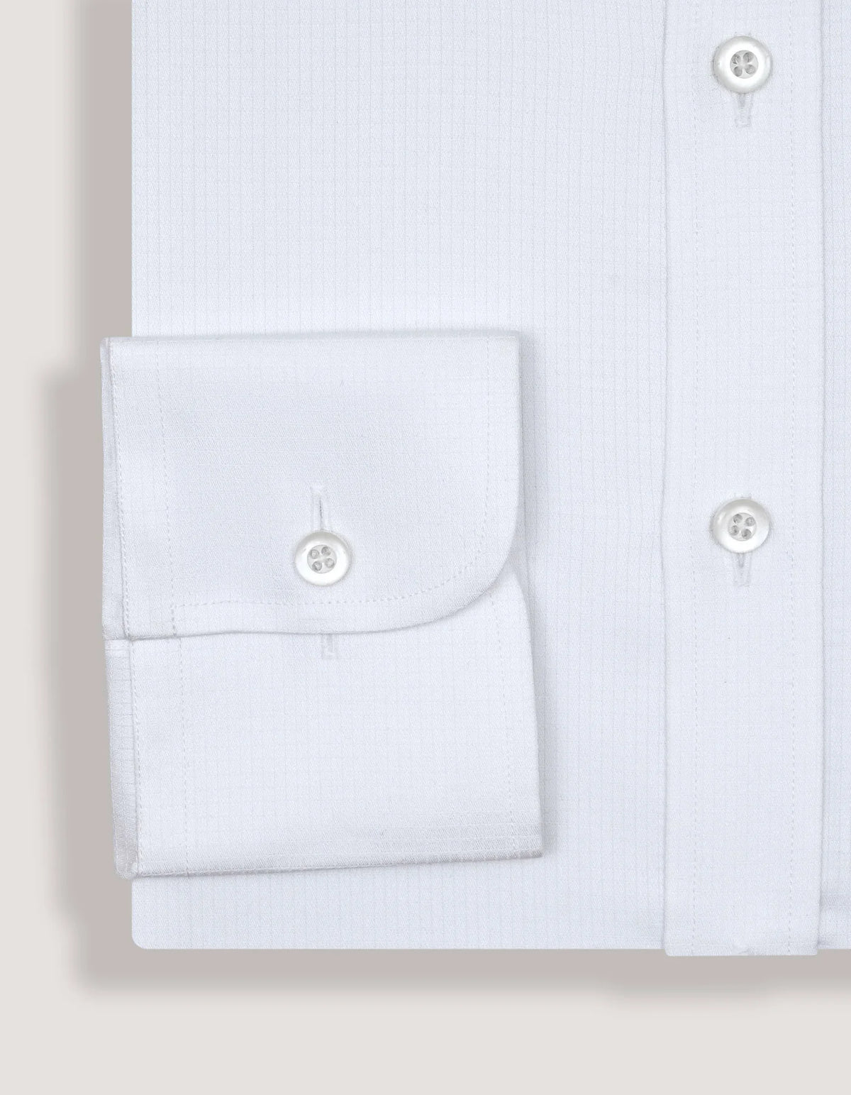 Men's Easy Care Textured White Dress Shirt
