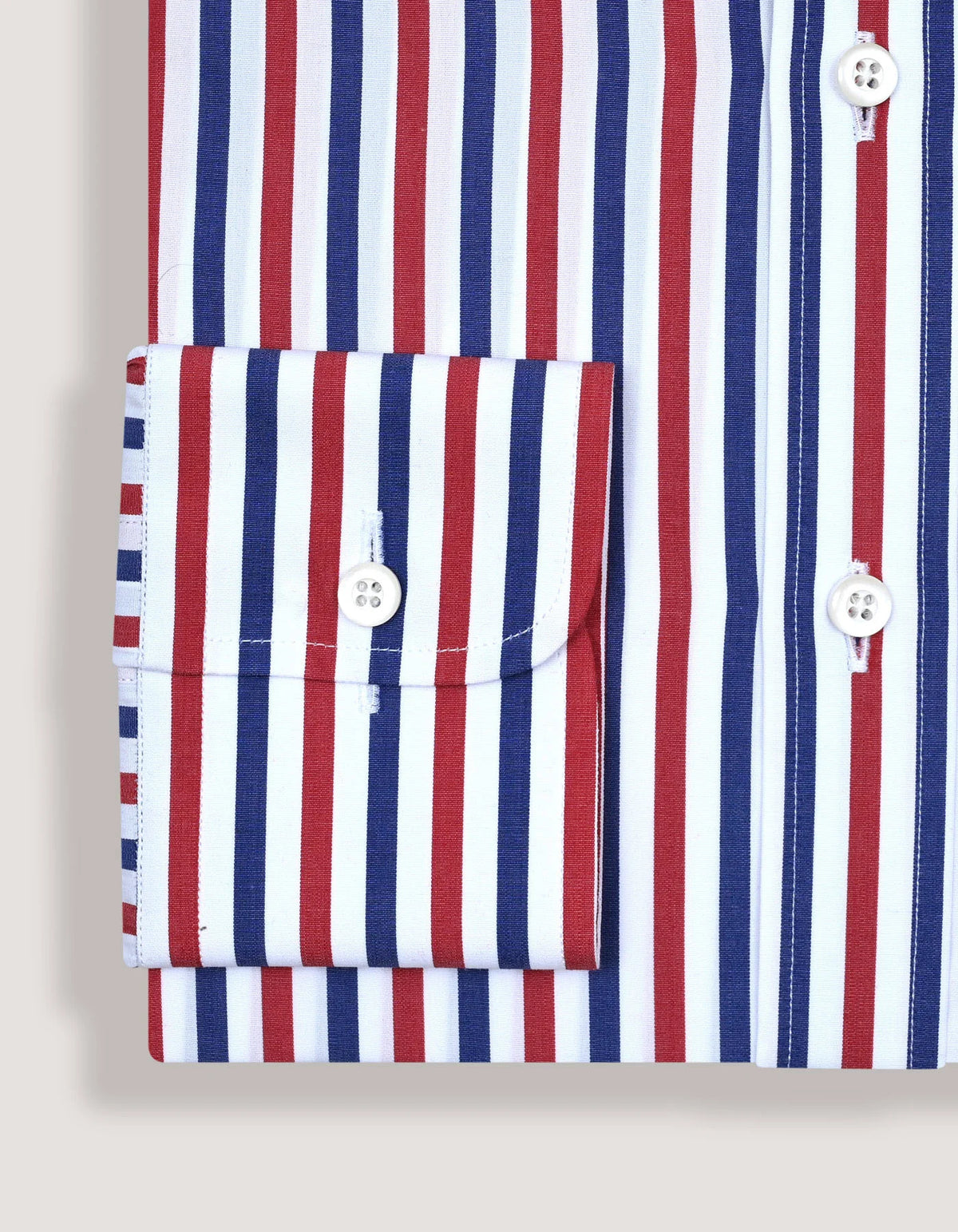 Men's Royal Blue and Red Striped Formal Shirt