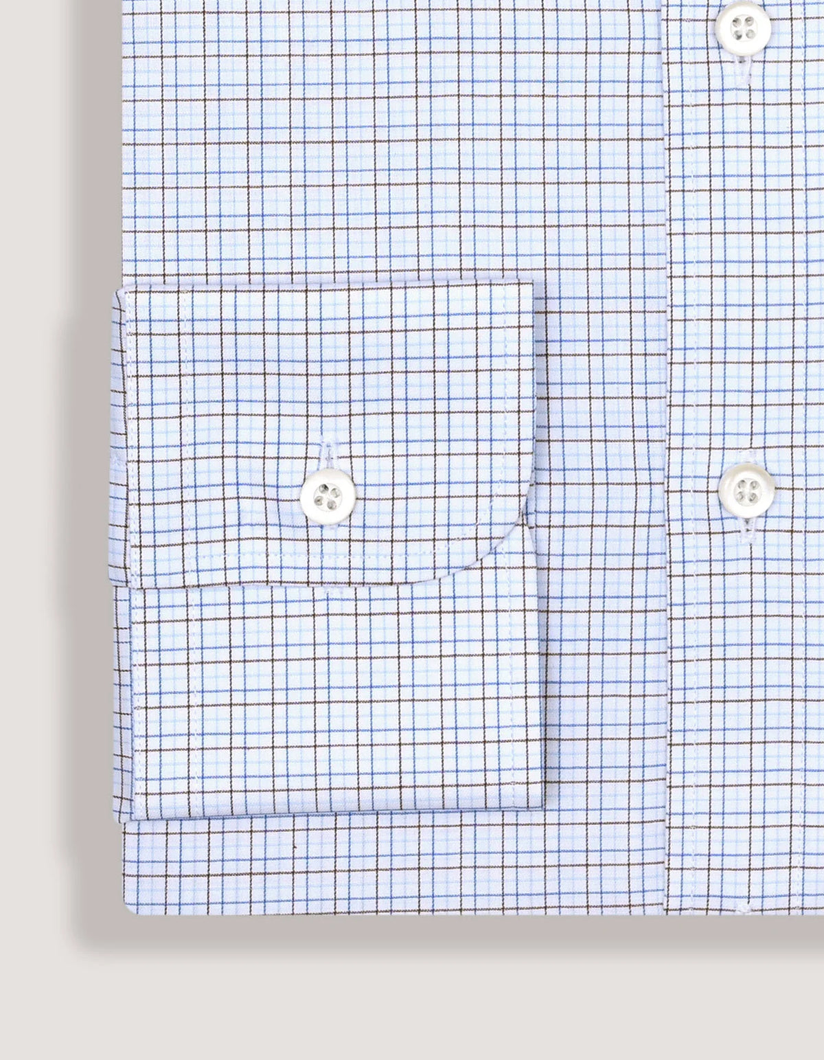 Men's Easy Care Check Shirt - Coffee Brown