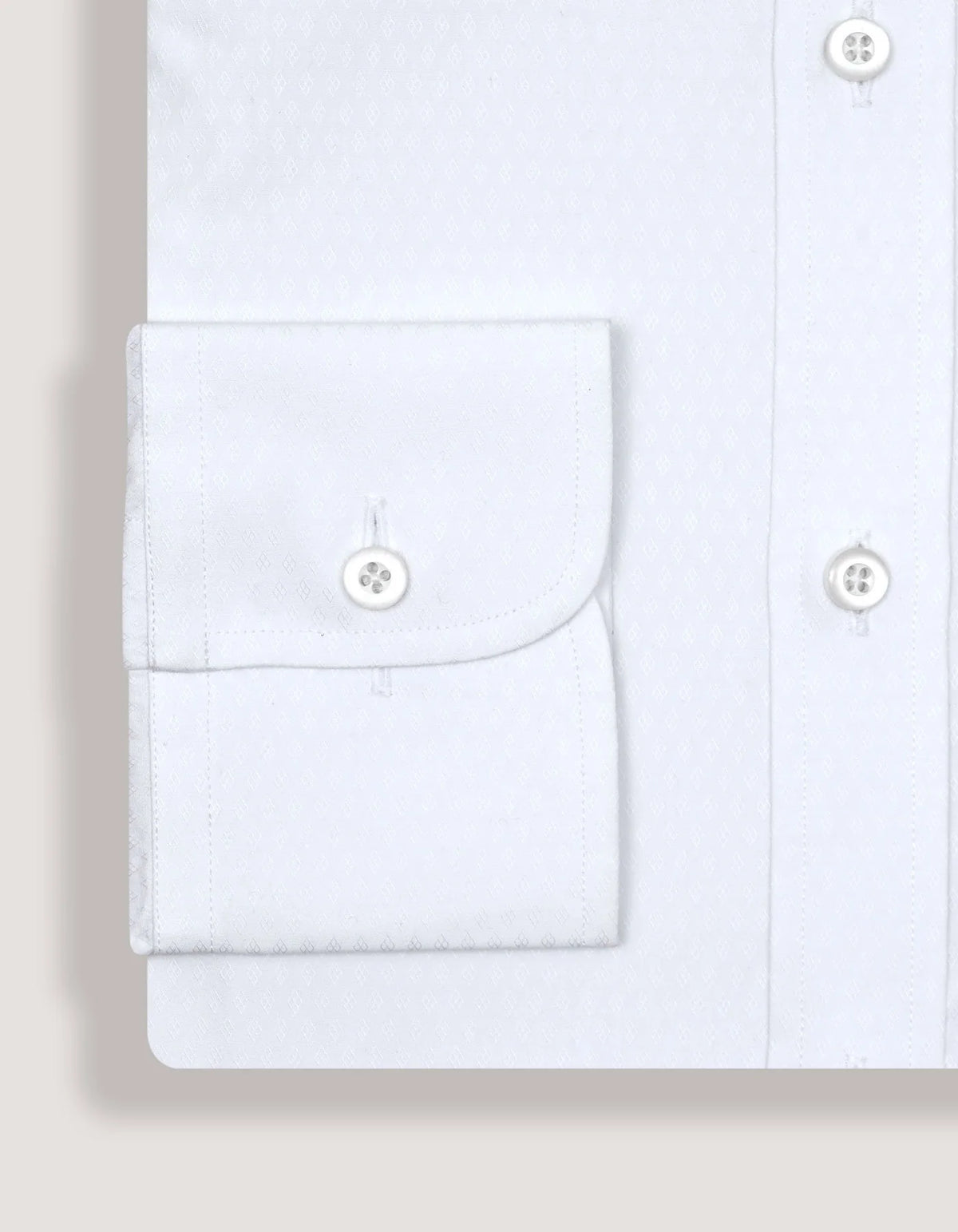 Men's Self Textured White Formal Shirt