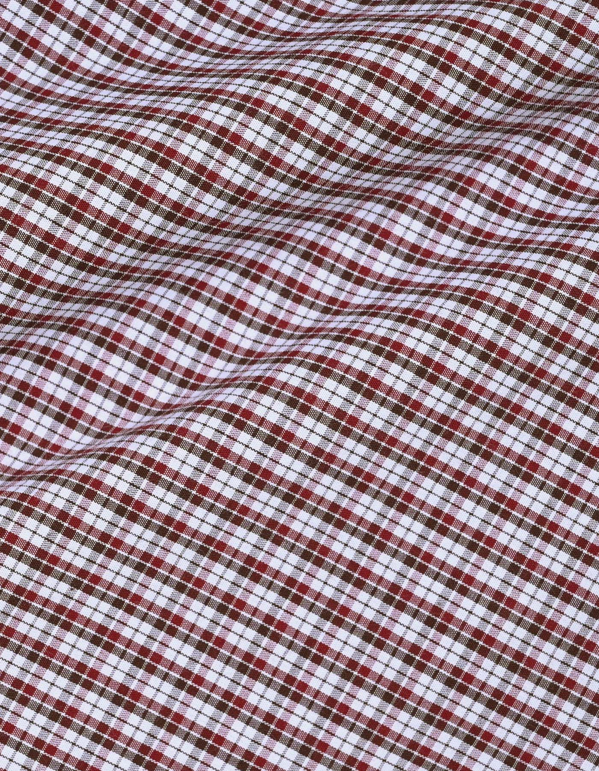 Men's Maroon Casual Check Shirt