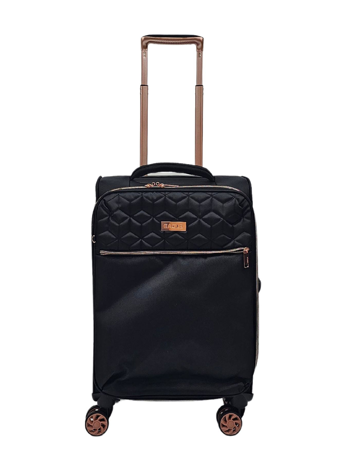 Suitcase Travel Bag Carry On Hand Cabin Check in Soft Case Luggage Trolley Set - Black / S