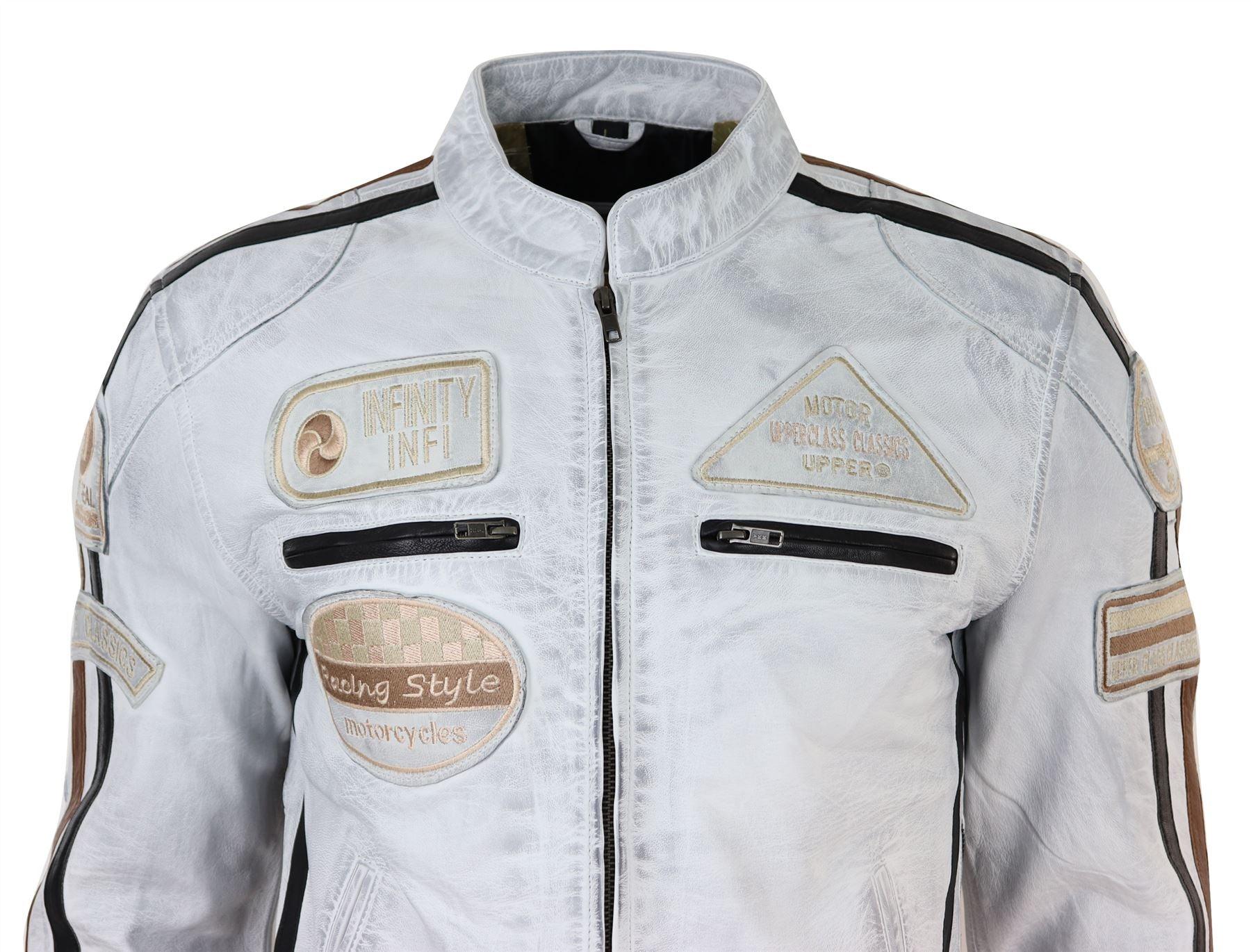 Men's Zipped Biker Leather Jacket | Infinity - Knighthood Store