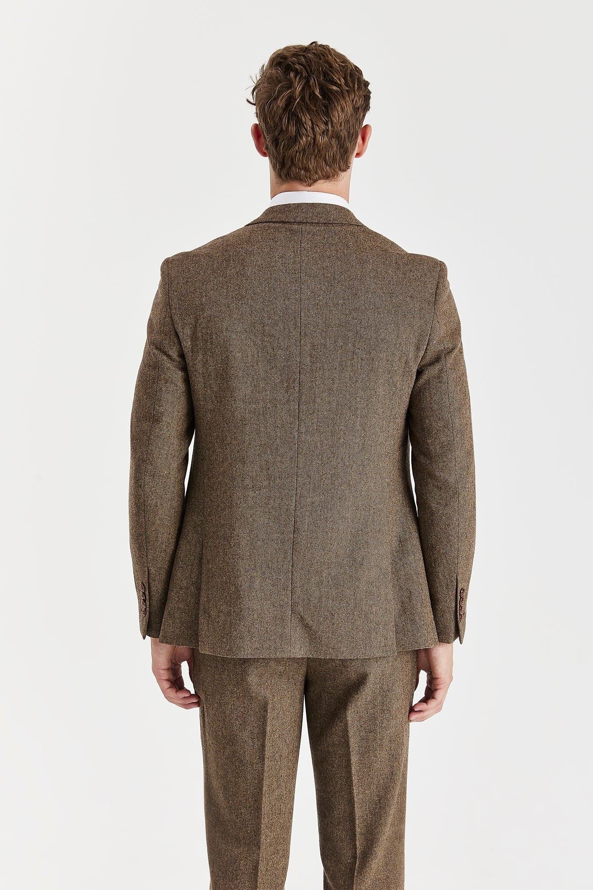 Oscar - Men's Brown Wool Blend Tweed Blazer