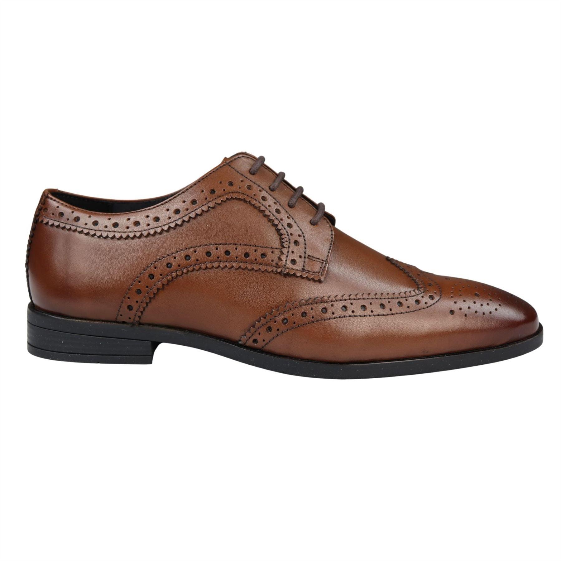 Mens Real Leather Smart Shoes Laced Brogue Shoes Black Brown Classic Gatsby Dress - Knighthood Store