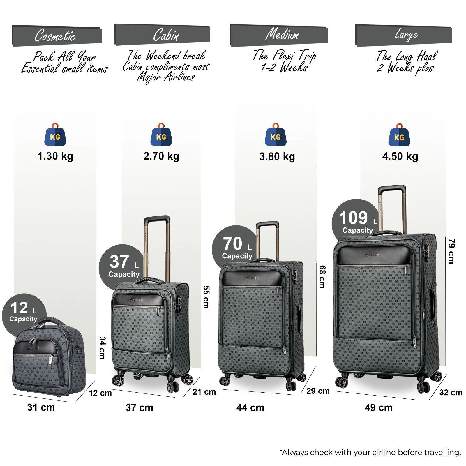 Soft Expandable Waterproof PVC Lightweight Travel Suitcase