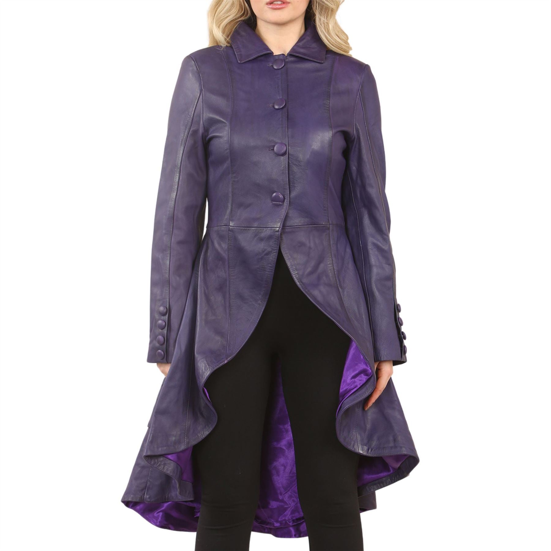 Women's Gothic Full Length Victorian Leather Coat