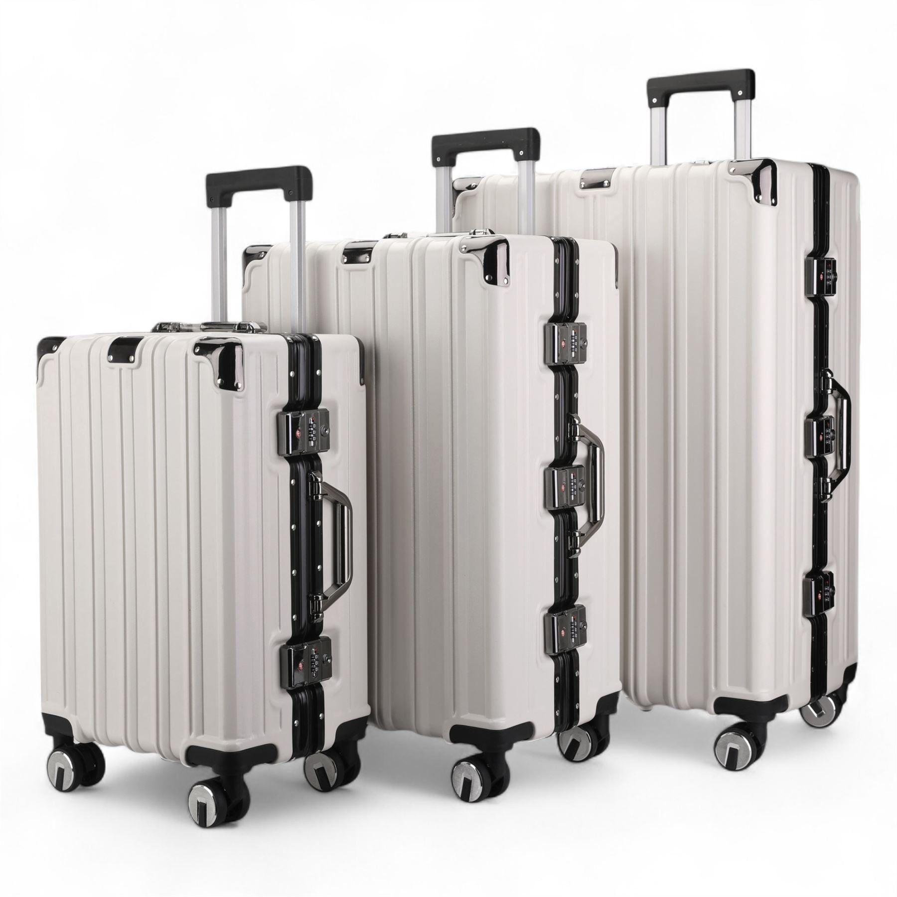 Robust Hard Shell Luggage 8 Wheel Suitcase Set