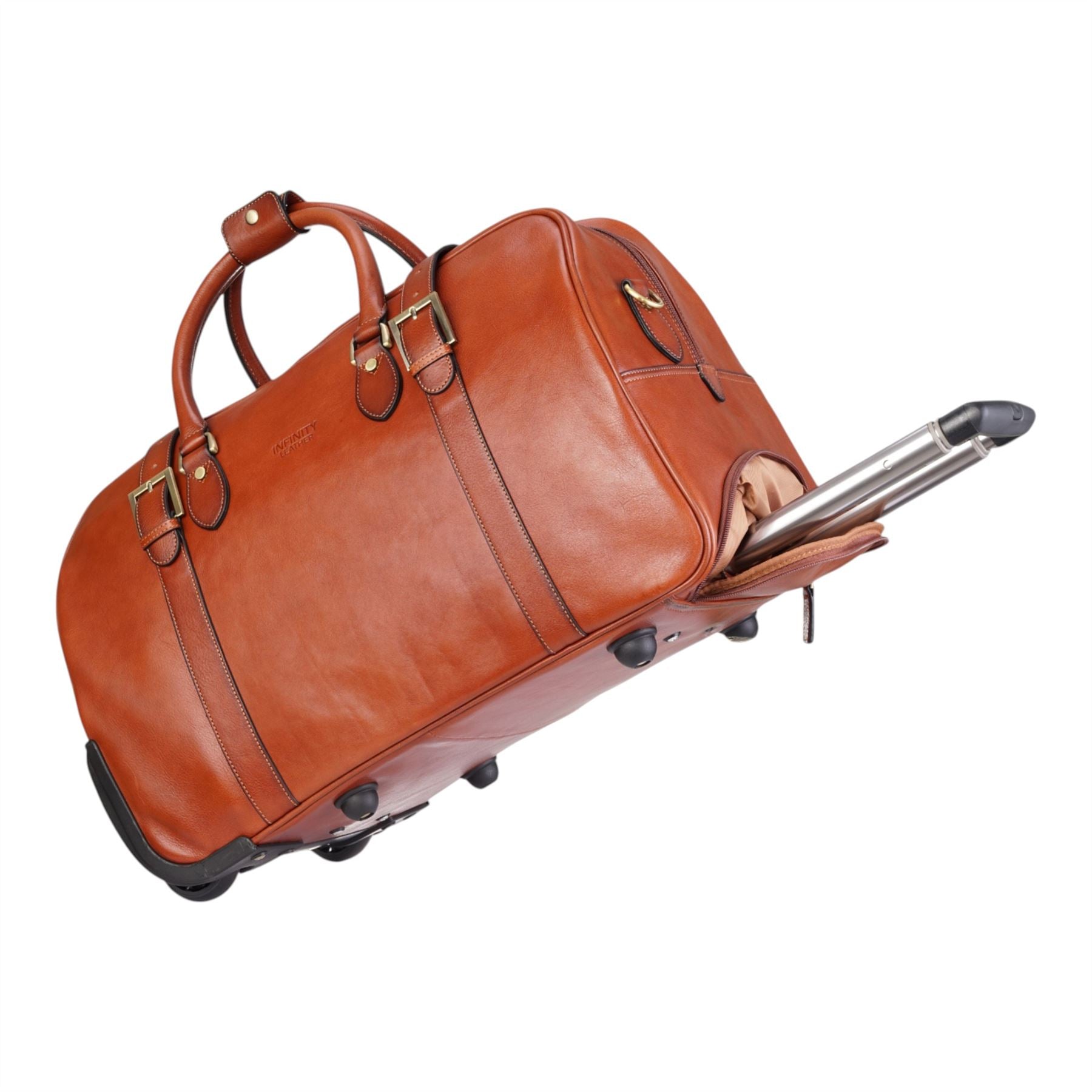 Holt - Genuine Leather Wheeled Duffle Bag